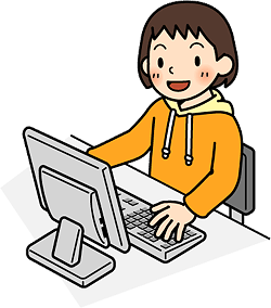 パソコンを操作する児童の画像